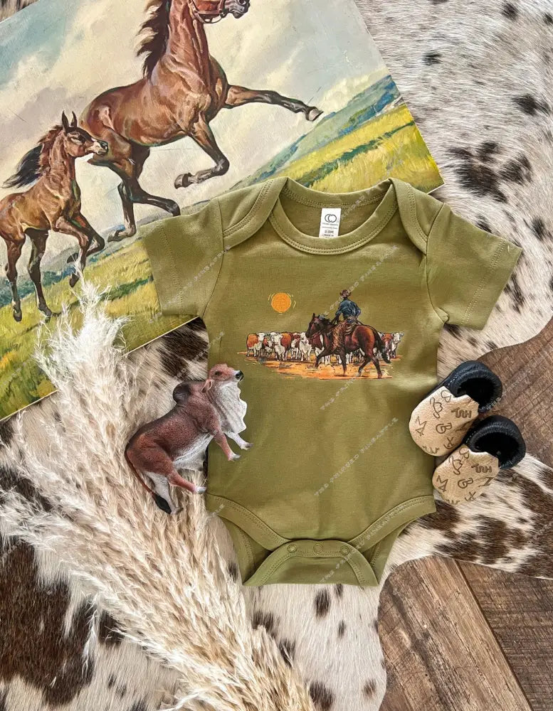 Rancher Cowboy Onesie/ Tee (little kid)(green)