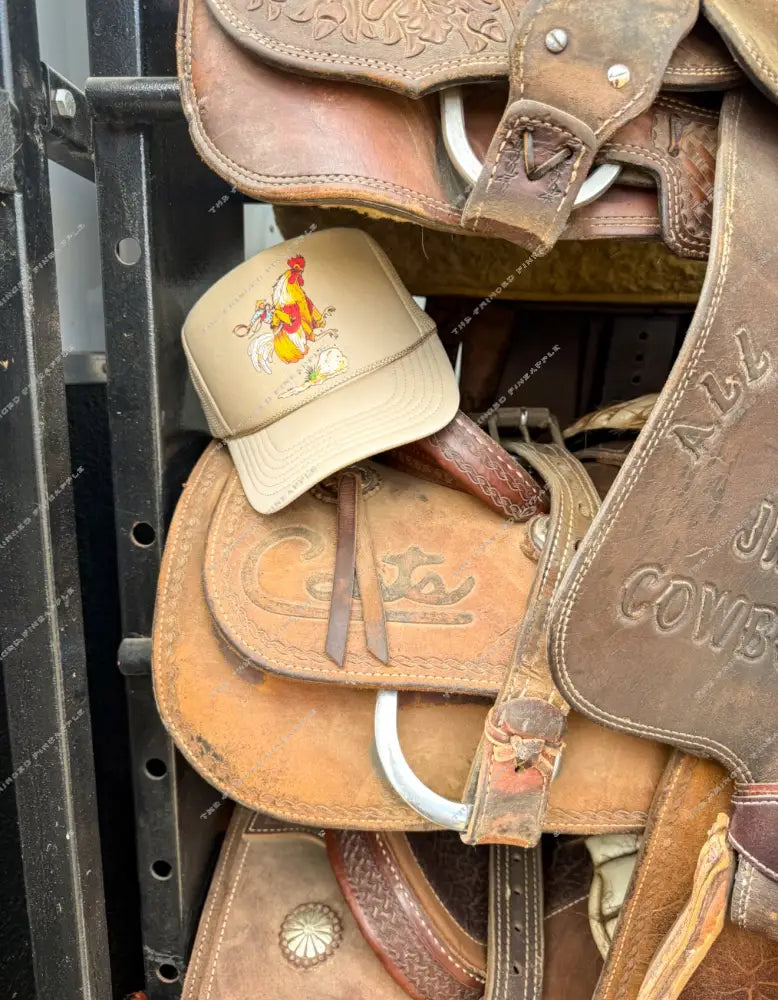 Rank Rooster Trucker Hat (Adult) Tan
