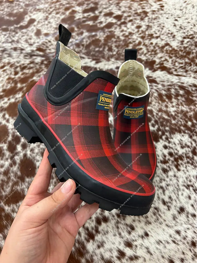 Red Pendleton Rain boots (chelsea) 6