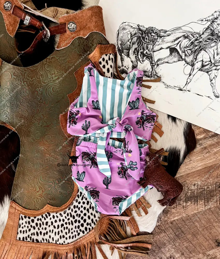 Reversible Bronc Desert Swimsuit (Minis)(TFP Exclusive) 0-3m (4xs)