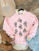 Rowdy Rodeo Tee Or Sweatshirt (Adult)(Light Pink)