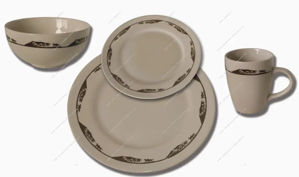 Running Horses 16 Piece Stoneware Table Dinnerware (see description for extra cost)