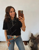 Stevie Button Up Concho Top Top