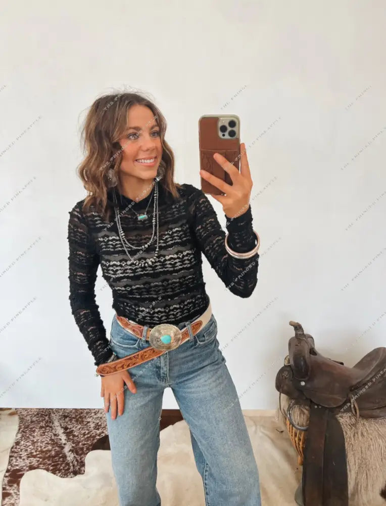 Sweet Lady May Lace Top (Black) Tops -Blouses