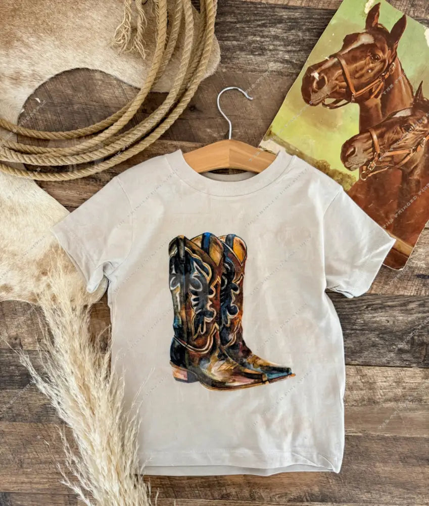 These Boots Dark Tee (Toddler/Youth)(cream)
