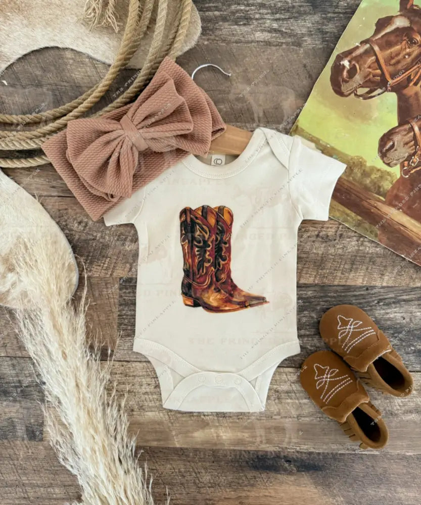 These Boots Onesie(infant)(cream)