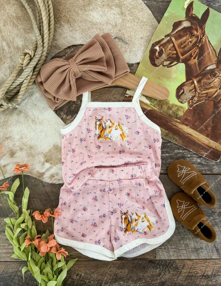 Three Is A Charm Floral Set- Baby/Toddler