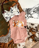 Three is A Charm Lace Tank Onesie (little kid)(blush)