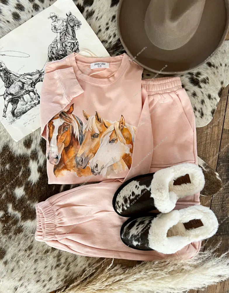 Three Is A Charm Set(Cropped Pink)