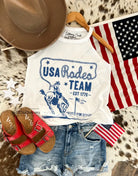 Western 4th Of July-USA Rodeo Team Blue Tank or Tee