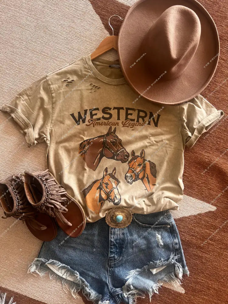 Western American Legends Horse Tee