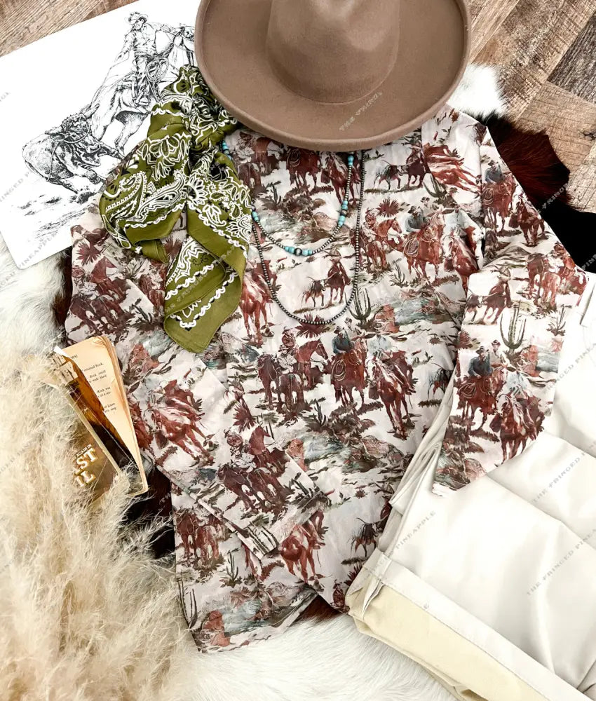 Western Desperado Sheer Top