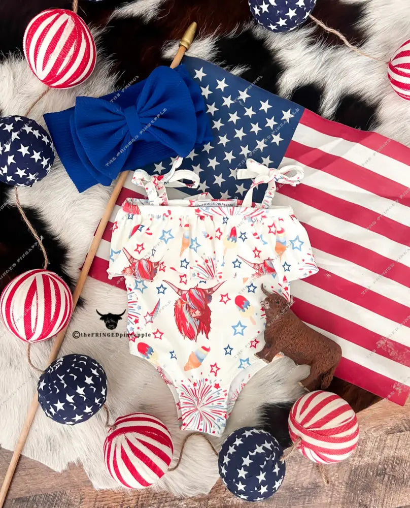 Western Firework Highland Double Tie Swimsuit (final sale)