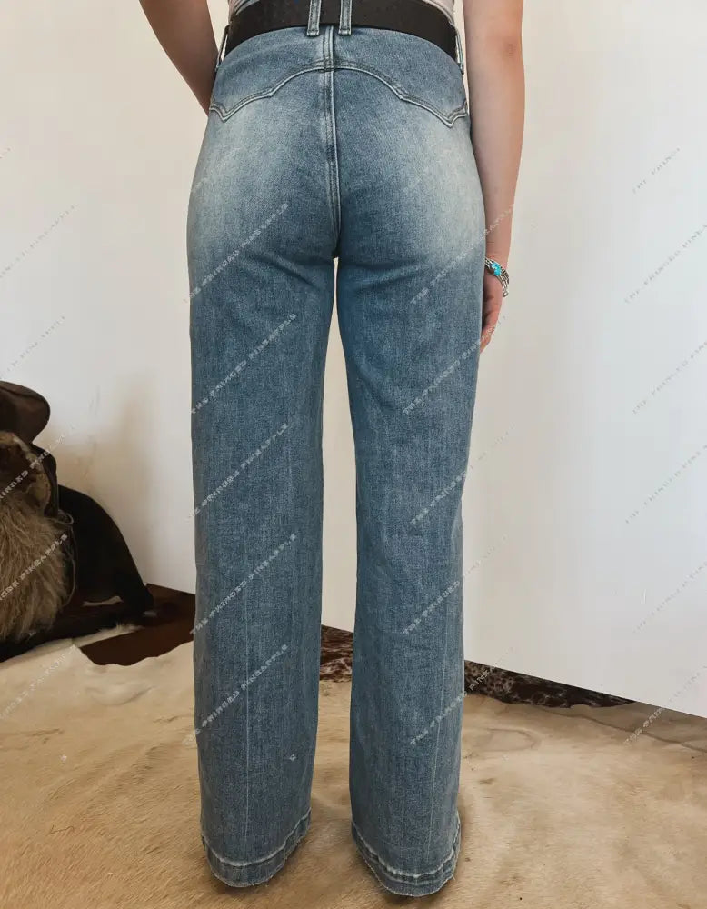 Western High Rise Wide Leg Denim (8158)