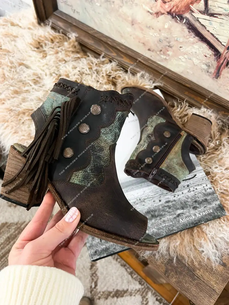 Western Josie Open Toe Bootie