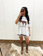 You Ride Your Pony Distressed Tee(Adult)(White)