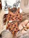 Wild Horses High Waisted Western Swimsuit(camel-womans)(final sale)