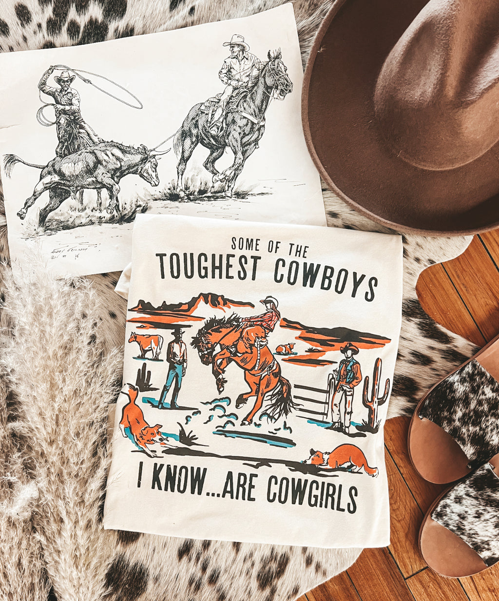Toughest  Cowgirls Design (Youth Onesie/Tee)(cream)