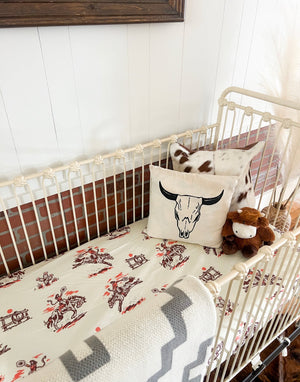 Sunset Cowgirl Fitted Sheet(King-Crib)