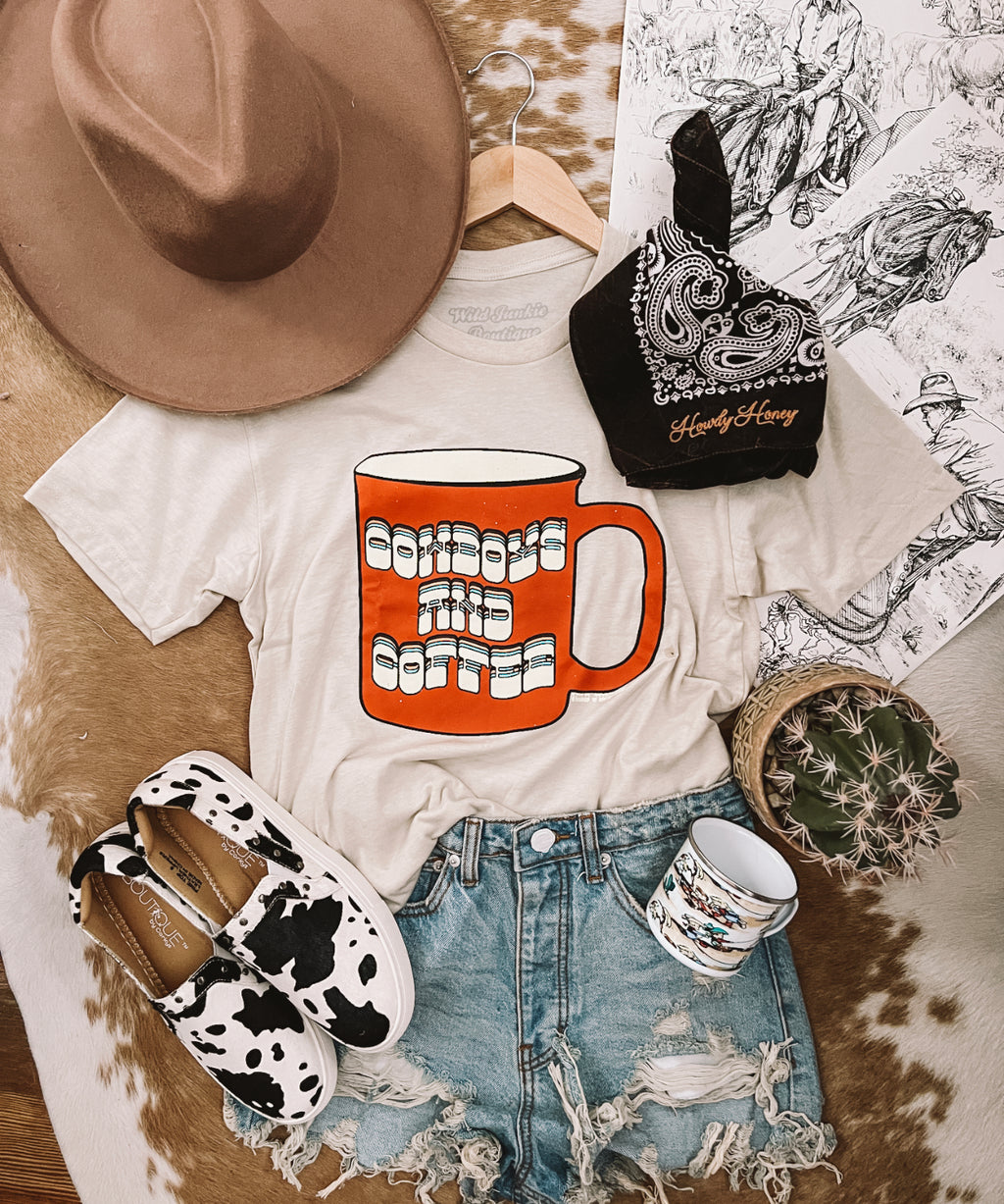Cowboys and Coffee Tee