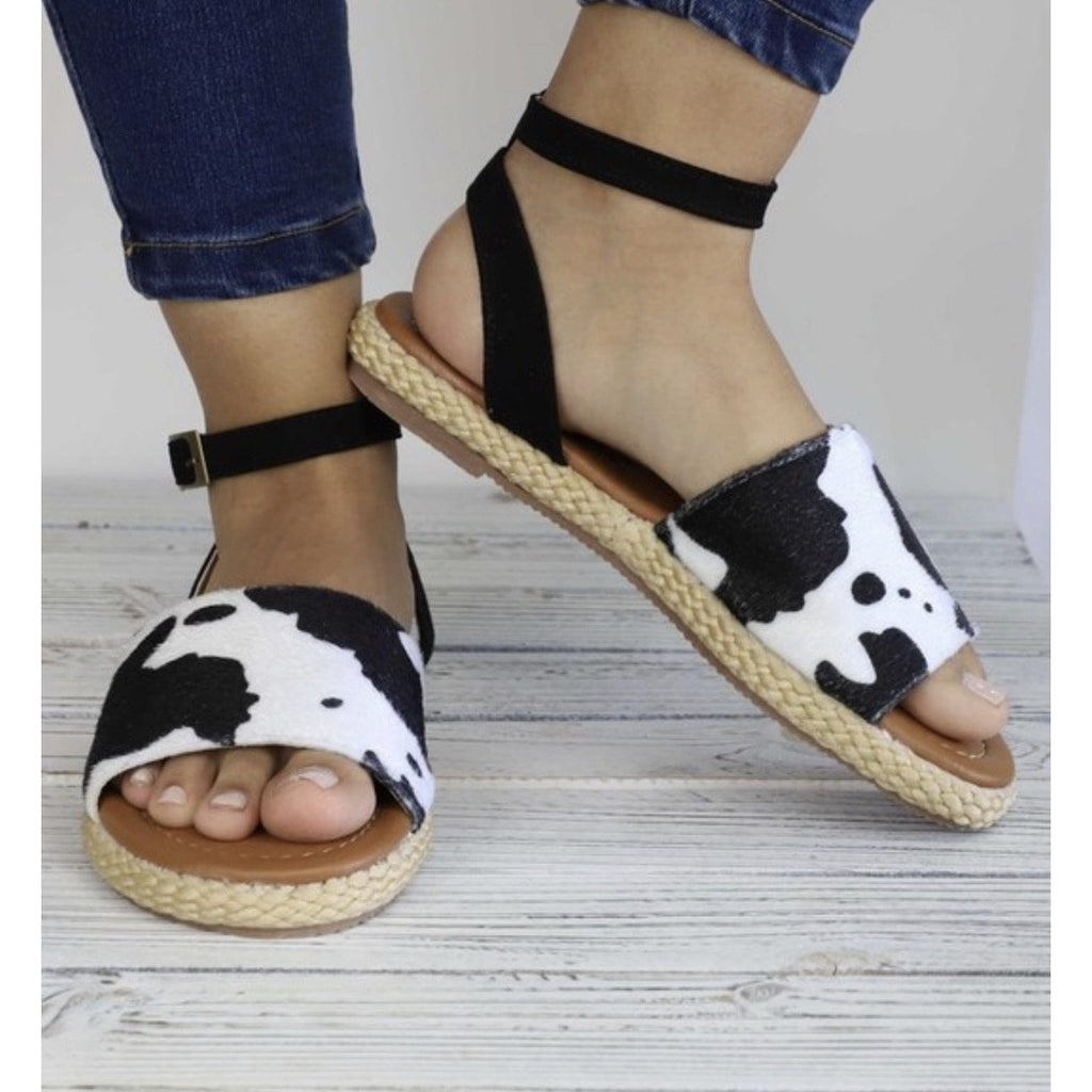 Miss Moo Cow Print Sandal