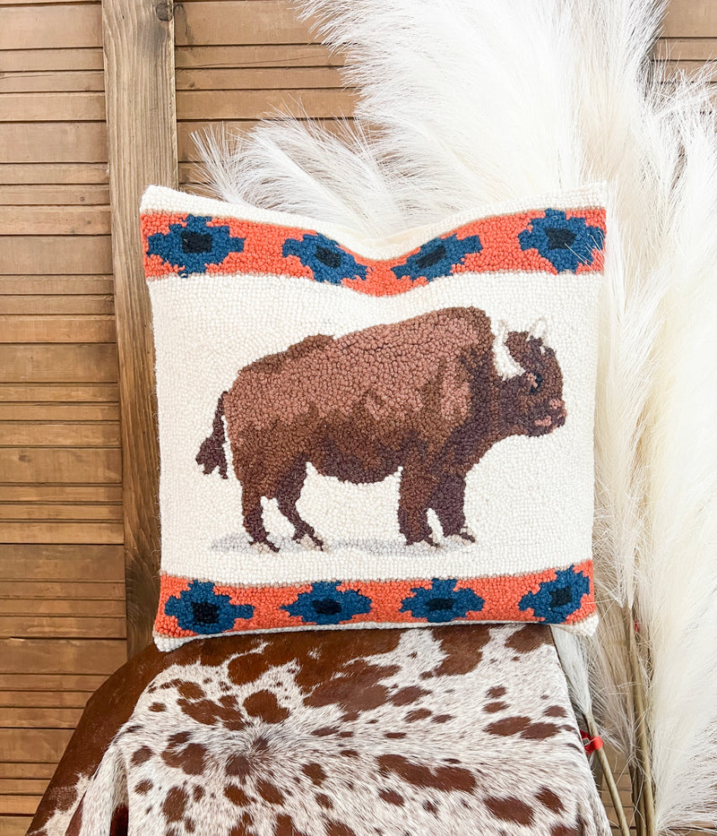 Roaming Buffalo Pillow