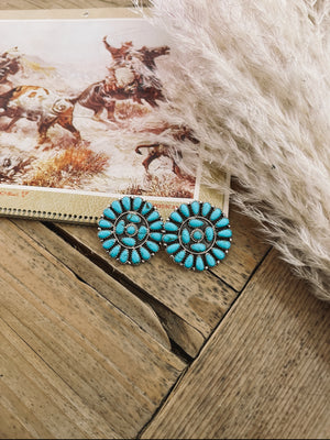 Lady May Turquoise Cluster Studs