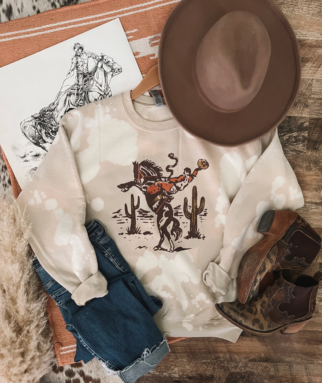 Should’ve Been A Cowboy Sweatshirt (taupe-bleached)