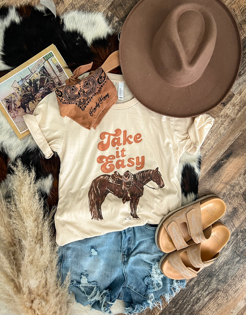 Take It Easy Horse Tee( Fringed exclusive)