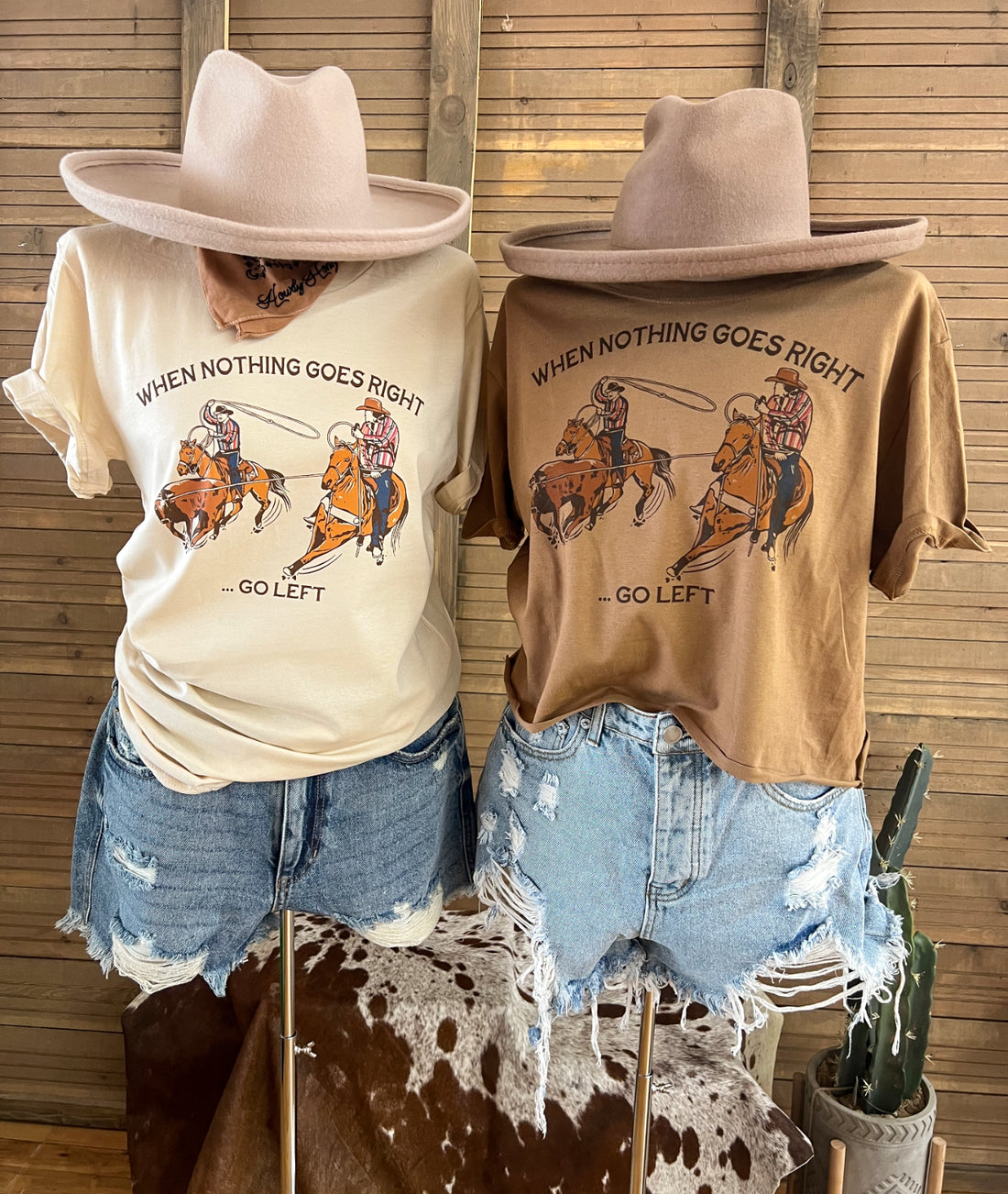 When Nothing - Go Left Team Ropers Tee(  Fringed exclusive)(cream tee)