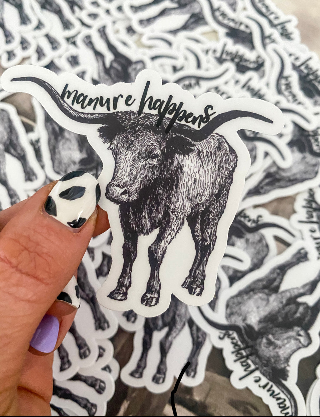 Manure Happen (Longhorn) Sticker