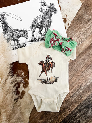 Cody Horse S/S Onesie (Infant/Toddler/Youth) (Cream)