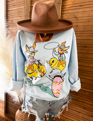 Easter Rodeo Sweatshirt (Chambray Robin Egg)