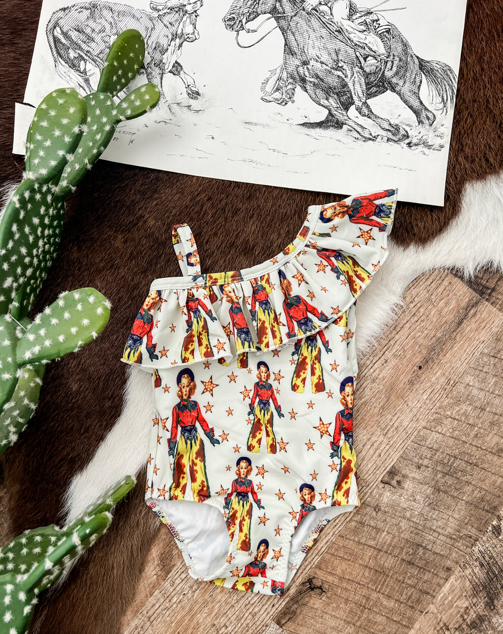The Retro Cowgirl Ruffle Swimsuit
