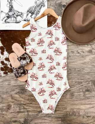 Sunset Cowgirl One Piece Swimsuit(womens)(final sale)