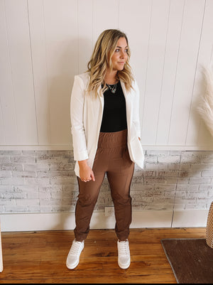 Sweet And Simple Joggers(Chestnut)