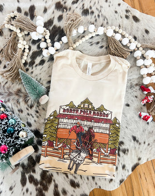 Calf Roper Christmas Design (Youth Onesie/Tee)(cream)