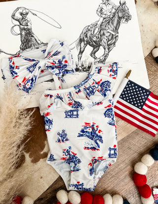 American Cowgirl Swimsuit-White(final sale)