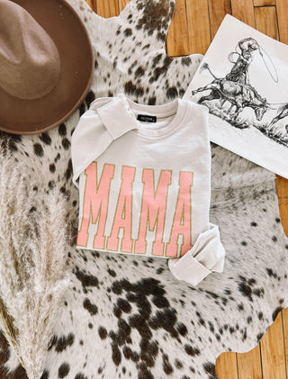 Mama Glitter Sweatshirt(Cream)