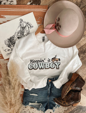 Keep It Cowboy Sweatshirt (Semi Crop)
