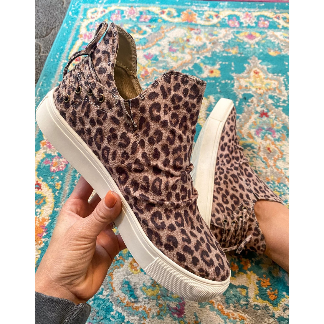 Leopard In The Room Leopard Sneakers (backtie)
