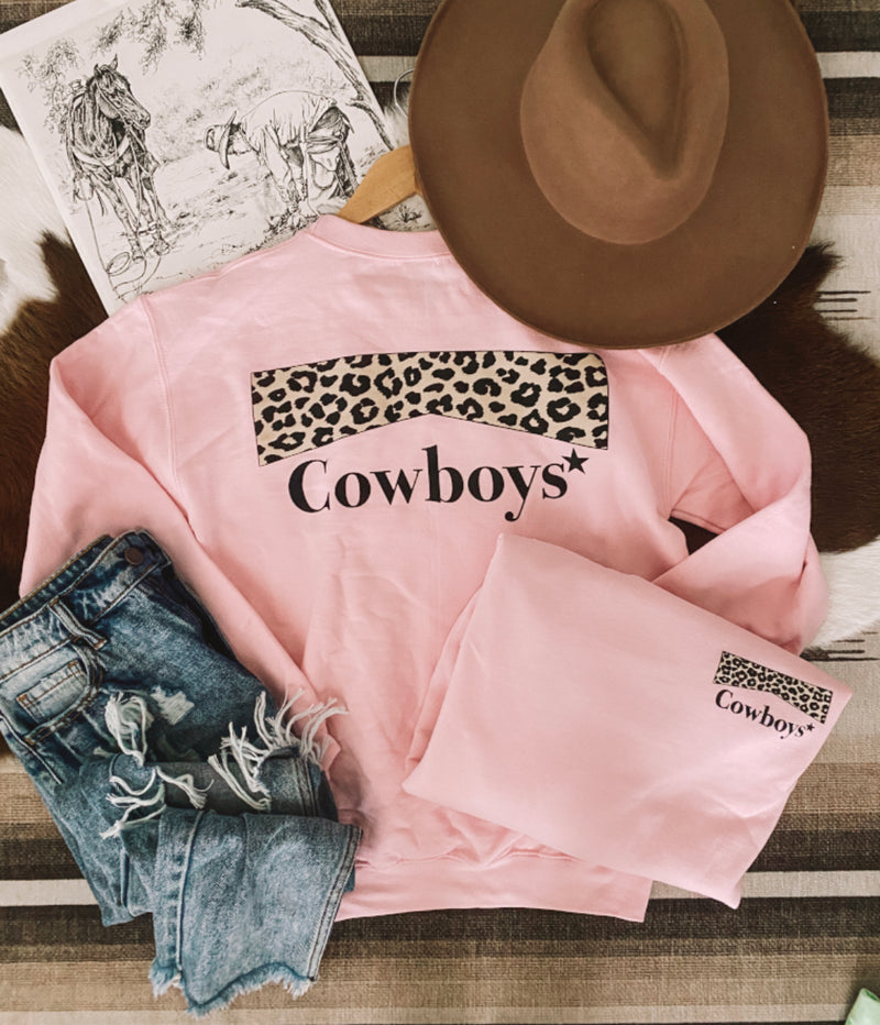Cowboys Sweatshirt (Light Pink-leopard)