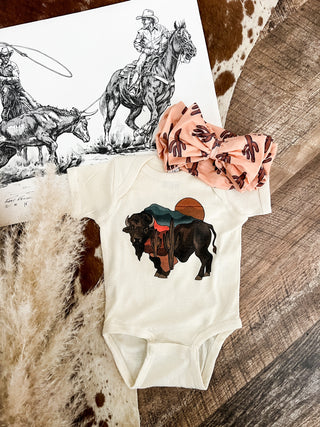 Buffalo Desert S/S Onesie(Infant/Toddler/Youth)(Cream)