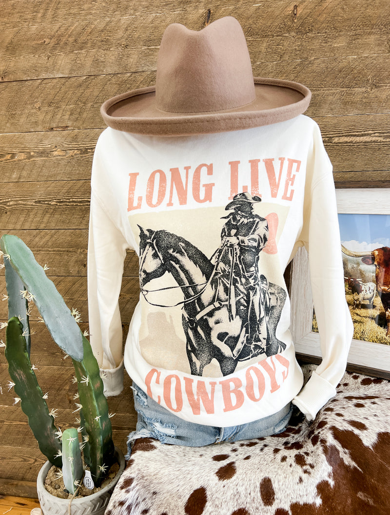 Livin' Cowboy Sweatshirt (cream)